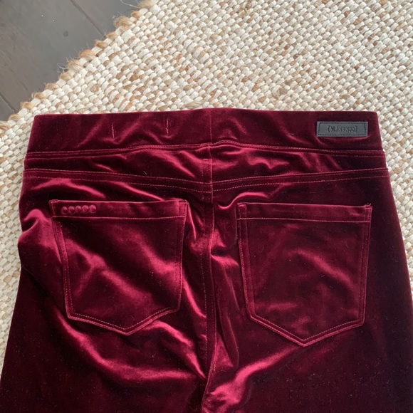 Red Velvet Flare Pants, Size 29. - Picture 4 of 4